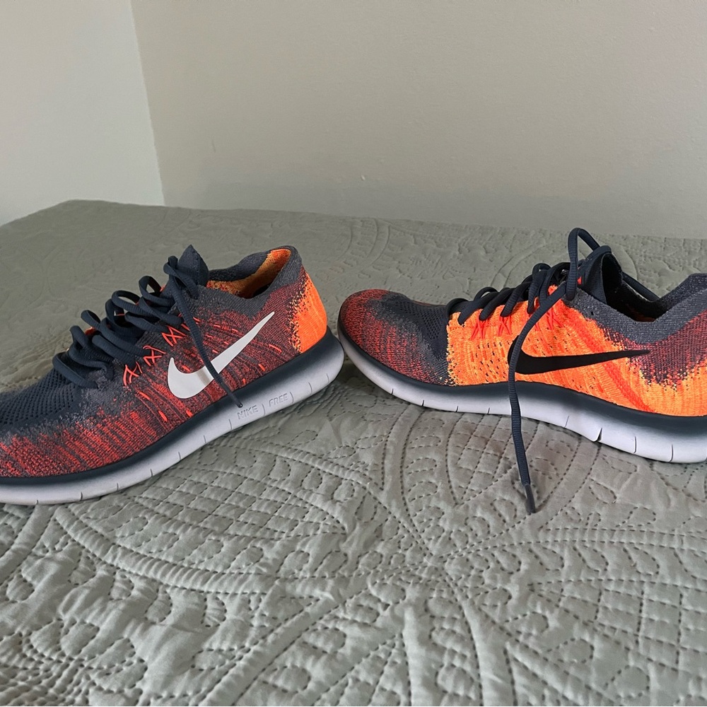 Nike Vibrant Orange and Gray Sneakers